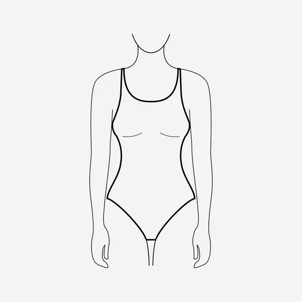 Maillot de bain une pièce élément de ligne icône. illustration d'une ligne d'icône de maillot de bain d'une seule pièce isolée sur un fond propre pour la conception du logo de votre application mobile web . — Photo