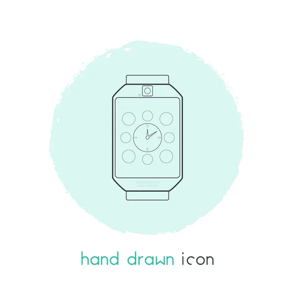 스마트 시계 아이콘 선 요소입니다. 스마트 시계 아이콘 라인 웹 모바일 애플 리 케이 션 로고 디자인에 대 한 깨끗 한 배경에 고립의 그림. — 스톡 사진