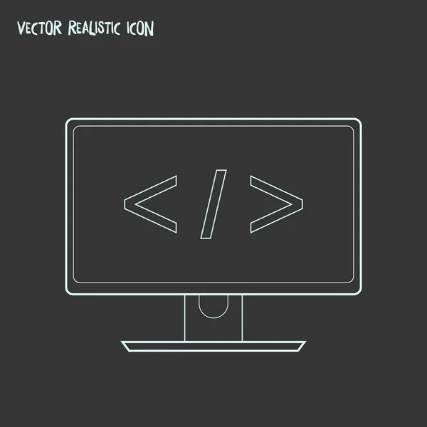 Programmering ikonen line-element. illustration av programmering ikonen linje isolerade på ren bakgrund för din mobilapp logotyp webbdesign. — Stockfoto