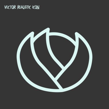 Lahana simgesi line öğesi. Lahana simgesi satır web mobil app logo tasarımı için temiz arka plan üzerinde izole vektör çizim.