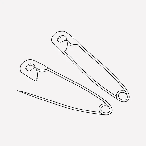 Safety pin icon line element. Vector illustration of safety pin icon line isolated on clean background for your web mobile app logo design. — Stock Vector