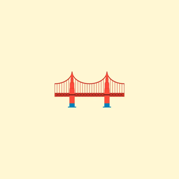 Icona Golden Gate elemento piatto. Illustrazione vettoriale dell'icona dorata del cancello isolato su sfondo pulito per il design del logo dell'app mobile web . — Vettoriale Stock