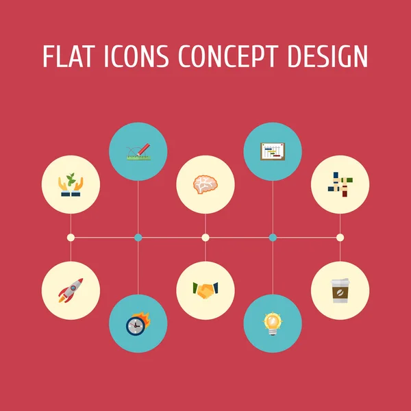 Ensemble d'icônes d'idées symboles de style plat avec la planification, la date limite, le développement et d'autres icônes pour la conception de logo de votre application mobile Web . — Image vectorielle