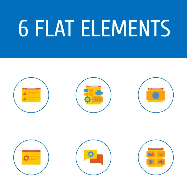 Ensemble d'icônes wd symboles de style plat avec page d'équipe, développement Web, page de support et autres icônes pour la conception de logo de votre application mobile Web . — Photo
