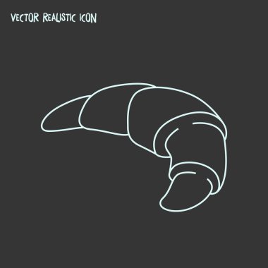 Kruvasan simgesi line öğesi. Kruvasan simgesi satır web mobil app logo tasarımı için temiz arka plan üzerinde izole vektör çizim.