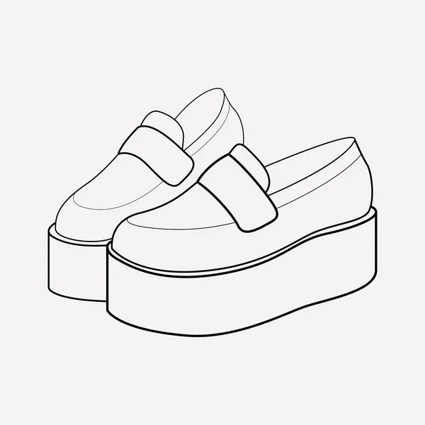 Platforma buty ikonę elementu line. Ilustracja wektorowa platforma buty ikonę linia na białym tle na czyste podłoże dla projektu logo mobilnych aplikacji sieci web. — Wektor stockowy
