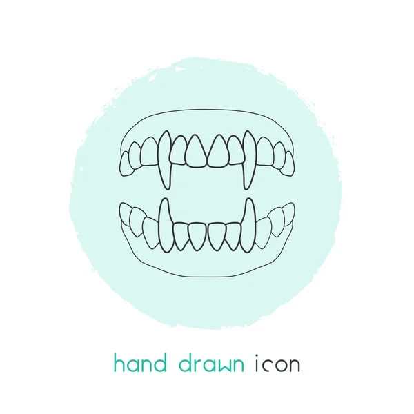 Элемент иконки зубов вампира. Векторная иллюстрация иконки вампирских зубов на чистом фоне для дизайна логотипа вашего веб-приложения . — стоковый вектор
