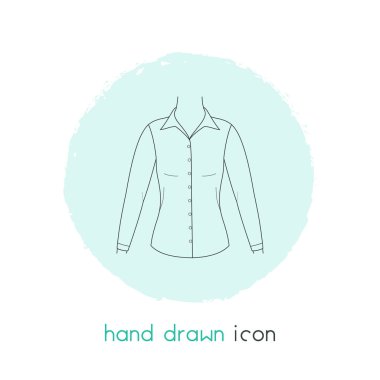 Uzun kollu gömlek simgesini line öğesi. Web mobil app logo tasarımı için temiz arka plan üzerinde izole uzun kol gömlek simgesini çizgi vektör çizim.