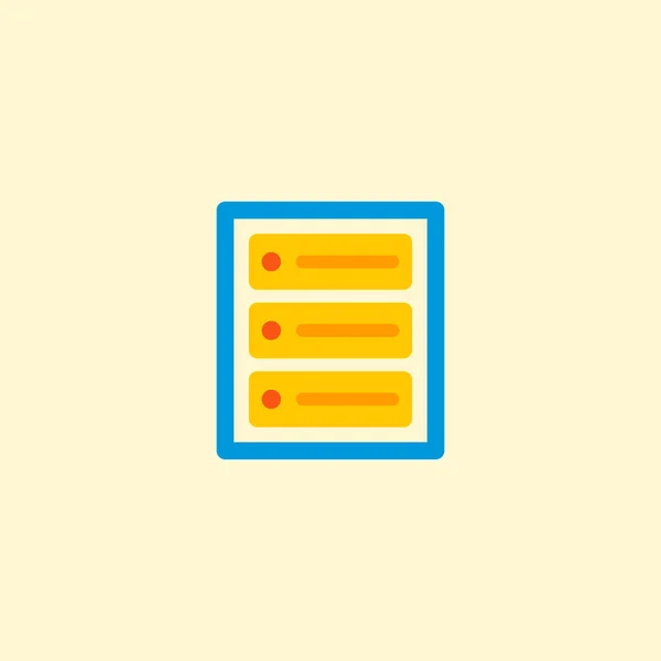 データベース アイコン フラット要素。ウェブ モバイル アプリのロゴ デザインのきれいな背景に分離されたフラットのデータベース アイコンのベクトル イラスト. — ストックベクタ