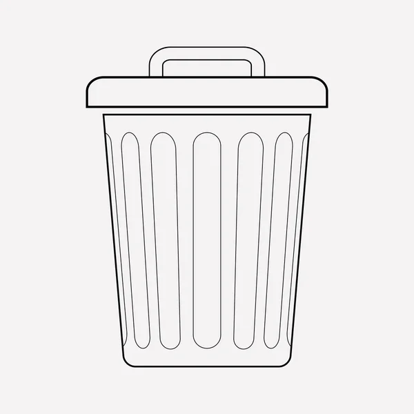 Lixo pode ícone elemento de linha. Ilustração vetorial da linha de ícone da lata de lixo isolada no fundo limpo para o design do logotipo do aplicativo móvel da web . — Vetor de Stock