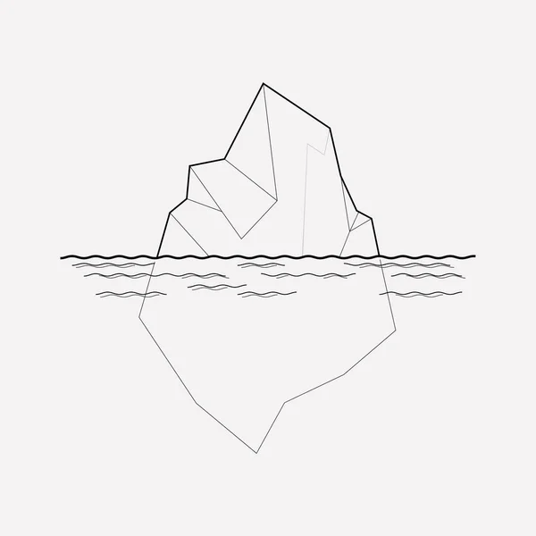 Elemento linea icona iceberg. Illustrazione vettoriale della linea di icone iceberg isolata su sfondo pulito per il design del logo dell'app mobile web . — Vettoriale Stock