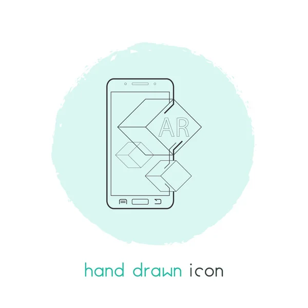 Augmented reality icon line element.  illustration of augmented reality icon line isolated on clean background for your web mobile app logo design.