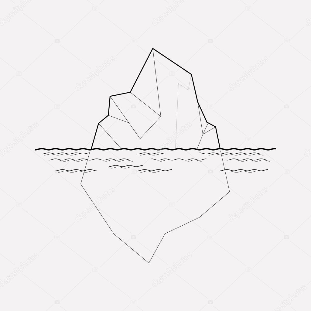 Iceberg icon line element.  illustration of iceberg icon line isolated on clean background for your web mobile app logo design.