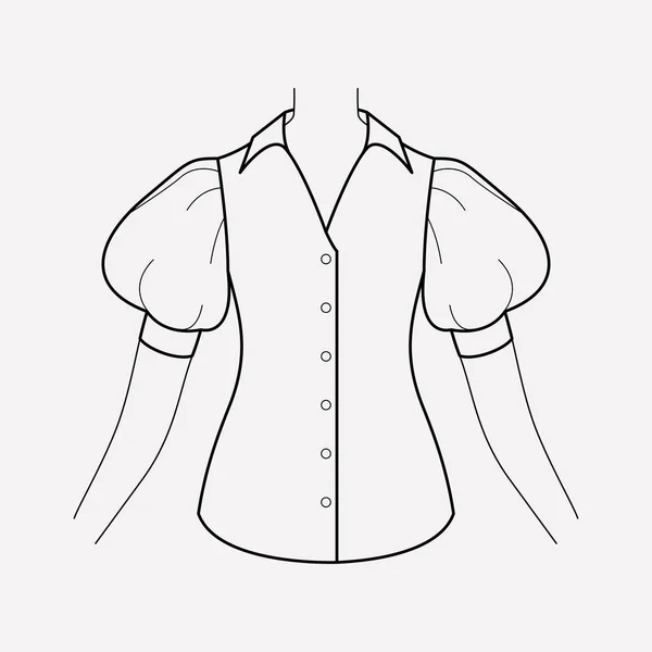 Blusa icono elemento de línea. Ilustración vectorial de la línea de iconos de blusa aislada en un fondo limpio para el diseño del logotipo de su aplicación móvil web . — Vector de stock