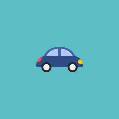 Oyuncak araba simgesi düz öğe. illüstrasyon izole web mobil app logo tasarımı için temiz arka plan üzerinde düz oyuncak araba simgesinin.