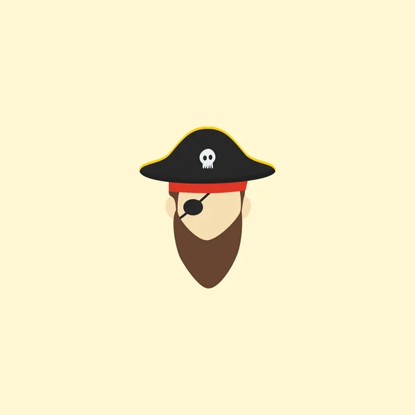 Pirate icon flat element.  illustration of pirate icon flat isolated on clean background for your web mobile app logo design.