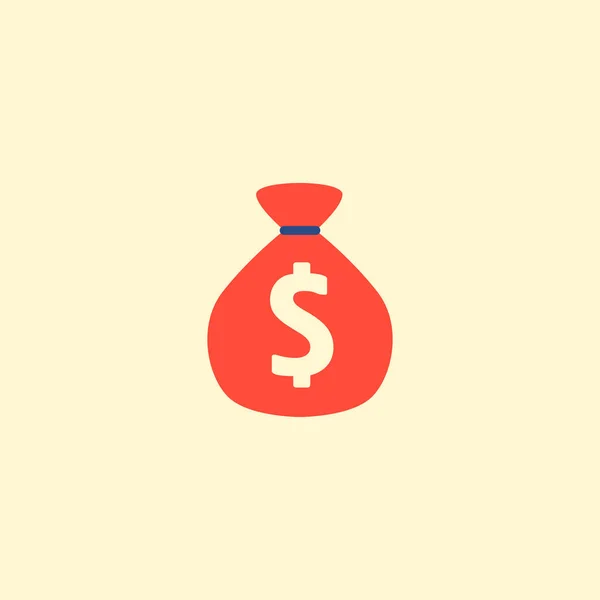 Icono de bolsa de dinero elemento plano. Ilustración vectorial del icono de la bolsa de dinero aislado en un fondo limpio para el diseño del logotipo de su aplicación móvil web . — Vector de stock