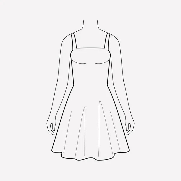 Letnia sukienka ikonę elementu line. Ilustracja wektorowa Letnia sukienka ikonę linia na białym tle na czyste podłoże dla projektu logo mobilnych aplikacji sieci web. — Wektor stockowy