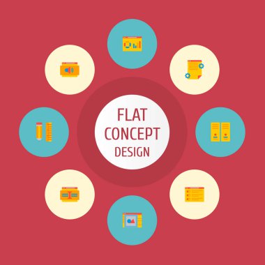 Proje kısa, Web analytics, Web sitesi ses ve diğer simgeler web mobil app logo tasarımı için wd simgeler düz stil sembollerle kümesi.