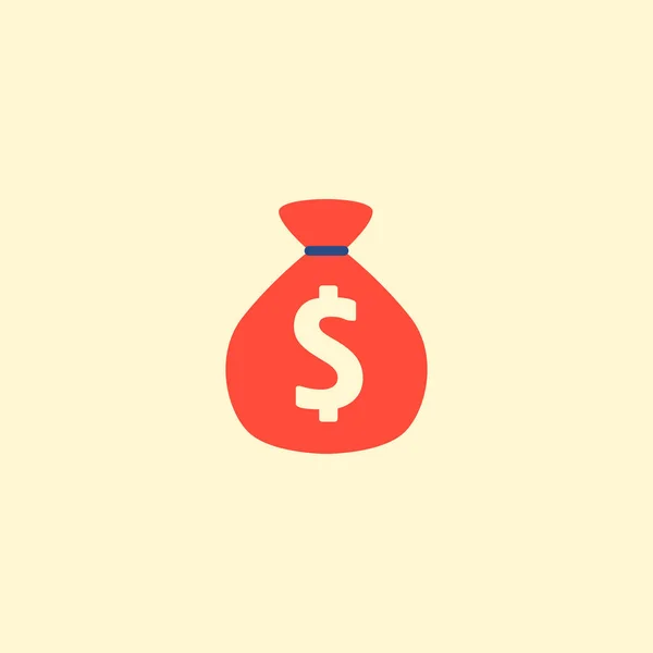 Money bag icon flat element.  illustration of money bag icon flat isolated on clean background for your web mobile app logo design.