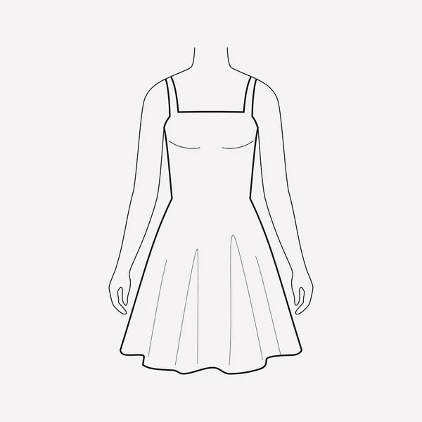 Sundress Ikonen Line Element Illustration Sundress Ikonen Linje Isolerade Ren — Stockfoto