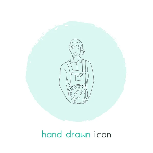Farmer woman icon line element.  illustration of farmer woman icon line isolated on clean background for your web mobile app logo design.
