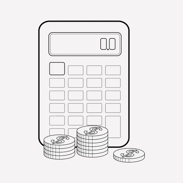 Presupuesto calculadora icono elemento de línea. Ilustración vectorial de la línea de iconos de la calculadora de presupuesto aislada en un fondo limpio para el diseño del logotipo de su aplicación móvil web . — Vector de stock