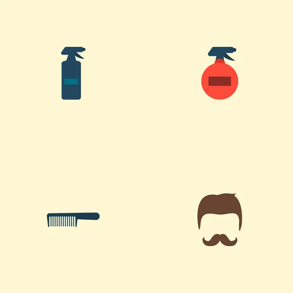 Set of hairdresser icons flat style symbols with spray, hairstyle, comb and other icons for your web mobile app logo design.