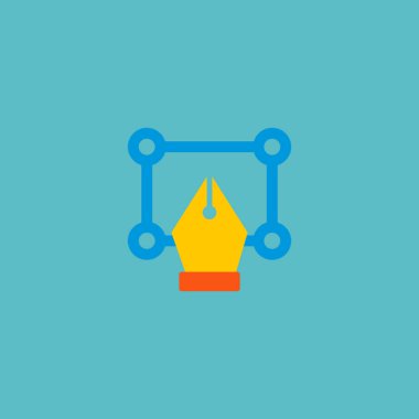 Vektör aracı simgesini düz öğe. Vektör çizim vektör aracı simgesini düz web mobil app logo tasarımı için temiz arka plan üzerinde izole.