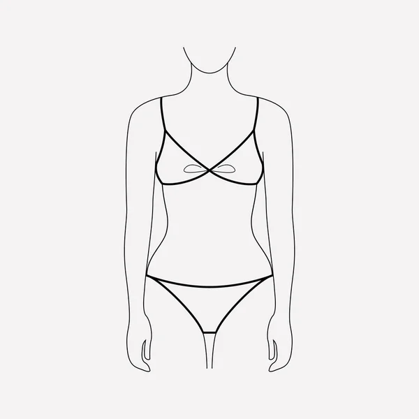 Bikini Ícone Linha Elemento Ilustração Vetorial Linha Ícones Biquíni Isolada — Vetor de Stock