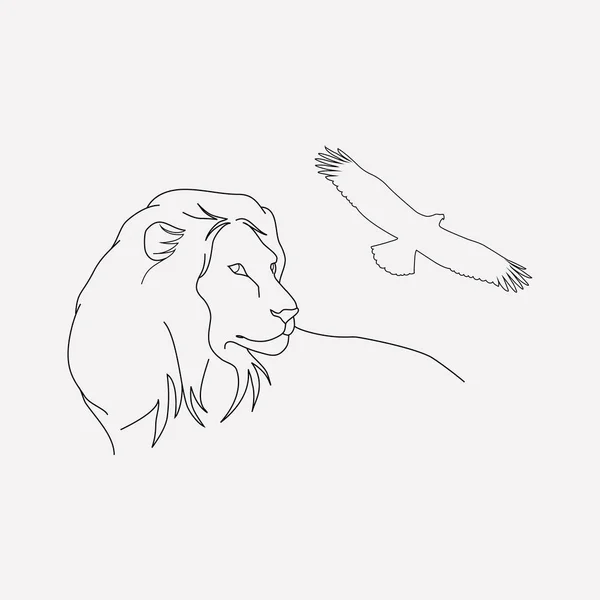 動物アイコンの行要素 ウェブ モバイル アプリのロゴ デザインのきれいな背景に分離された動物アイコン ラインのベクトル イラスト — ストックベクタ