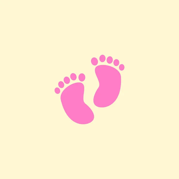 Bébé pieds icône élément plat. Illustration vectorielle des pieds de bébé icône plat isolé sur fond propre pour la conception de logo de votre application mobile web . — Image vectorielle