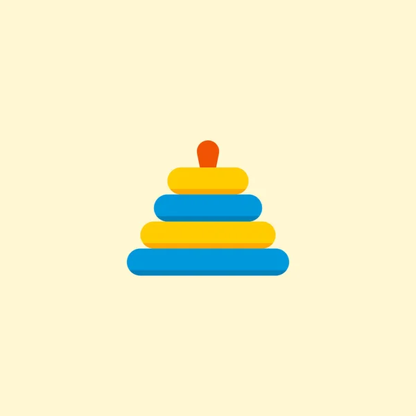 Piramit simgesi düz öğe. Piramit simgesi düz web mobil app logo tasarımı için temiz arka plan üzerinde izole vektör çizim. — Stok Vektör