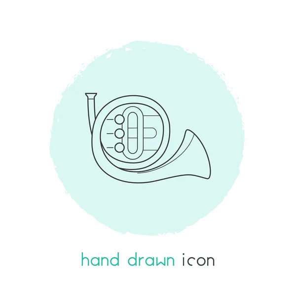 French horn icon line element.  illustration of french horn icon line isolated on clean background for your web mobile app logo design.