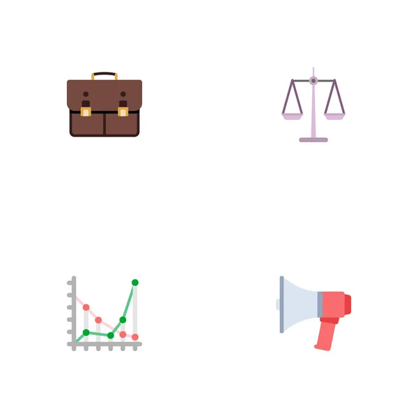 Conjunto de ícones de negócios símbolos de estilo plano com gráfico, caso, anúncio e outros ícones para o design do logotipo do aplicativo móvel da web . — Fotografia de Stock