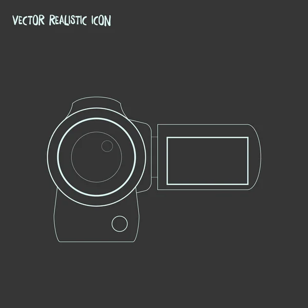 Video camera icon line element.  illustration of video camera icon line isolated on clean background for your web mobile app logo design.