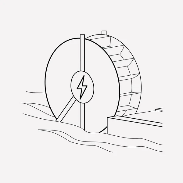 水エネルギー アイコン ライン要素。ウェブ モバイル アプリのロゴ デザインのきれいな背景に分離された水エネルギー アイコン ライン イラスト. — ストック写真