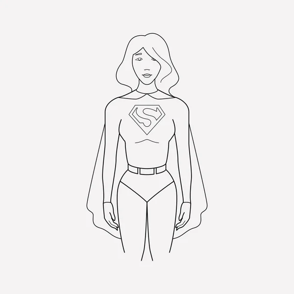 Elemento de linha de ícones de super-mulher. ilustração de superwoman ícone linha isolada no fundo limpo para o seu web mobile aplicativo logotipo design . — Fotografia de Stock