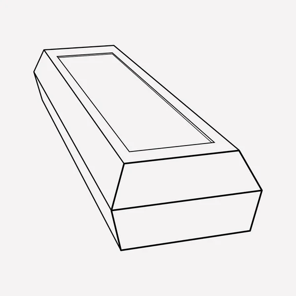 棺アイコン ライン要素。ウェブ モバイル アプリのロゴ デザインのきれいな背景に分離された棺アイコン ライン イラスト. — ストック写真
