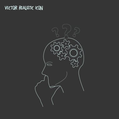 Eleştirel düşünme simgesi line öğesi. Eleştirel düşünme simgesi satır web mobil app logo tasarımı için temiz arka plan üzerinde izole vektör çizim.