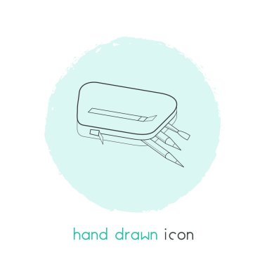 Kozmetik Çantası simgesini line öğesi. Web mobil app logo tasarımı için temiz arka plan üzerinde izole kozmetik çantası simgesini çizgi vektör çizim.