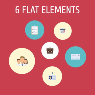 Küme iş simgeleri düz stil semboller takım, tarih, zamanlama ve diğer simgeler web mobil app logo tasarımı için.