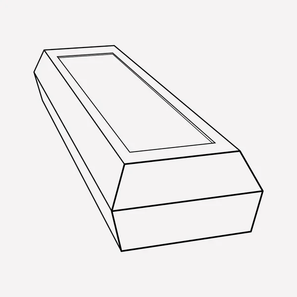 Elemento de linha de ícones Coffin. Ilustração vetorial da linha de ícone de caixão isolada no fundo limpo para o design do logotipo do aplicativo móvel da web . — Vetor de Stock