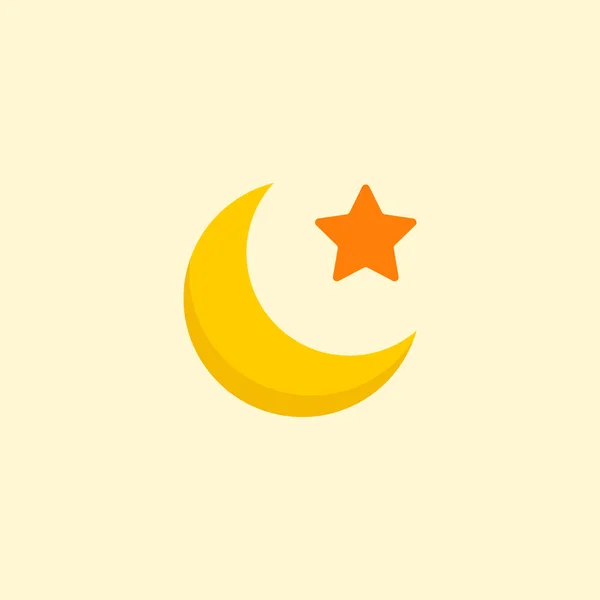 Moon icon flat element.  illustration of moon icon flat isolated on clean background for your web mobile app logo design.