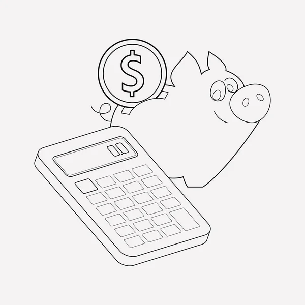Calcolatrice di bilancio icona elemento linea. illustrazione della linea di icone calcolatrice budget isolato su sfondo pulito per il vostro disegno logo web mobile app . — Foto Stock