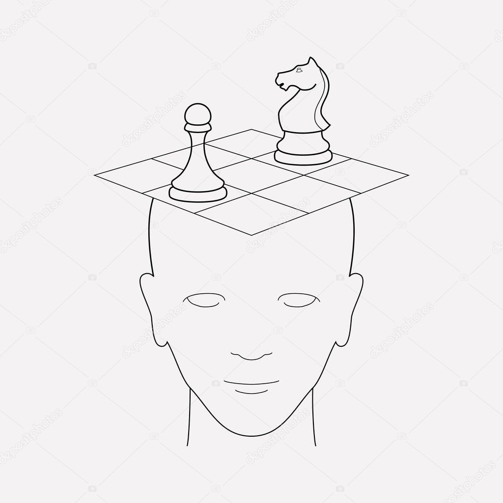 Strategy thinking icon line element.  illustration of strategy thinking icon line isolated on clean background for your web mobile app logo design.