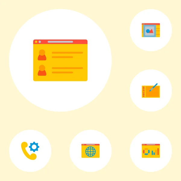 Sada symbolů ploché styl ikony vývoje s tým stránky, webový prohlížeč, webové analytice a další ikony pro váš web mobilní aplikace loga design. — Stockový vektor
