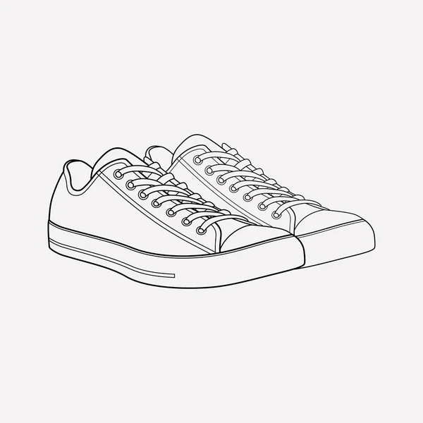Converse zapatos icono elemento de línea. Ilustración vectorial de la línea de iconos de zapatos conversos aislados en un fondo limpio para el diseño del logotipo de su aplicación móvil web . — Vector de stock