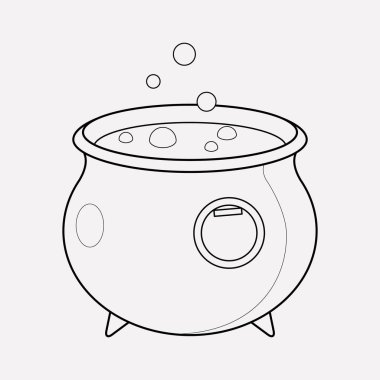 Cadı pot simgesi line öğesi. cadı pot simgesi hattı web mobil app logo tasarımı için temiz arka plan üzerinde izole gösteren resim.