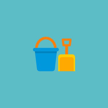 Kova simgesi düz öğe. illüstrasyon izole web mobil app logo tasarımı için temiz arka plan üzerinde düz kova simgesinin.